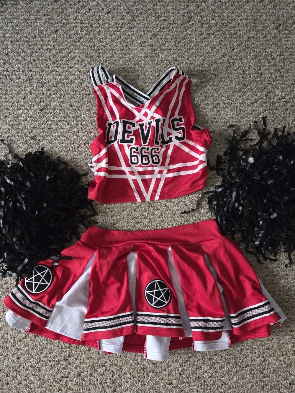 Dolls Kill Devils Cheerleader Costume Set - Womens S